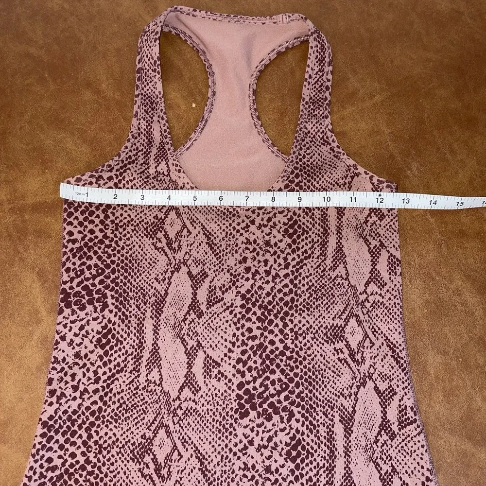Lululemon Cool Racer Back Tank Top Pink/Burgundy Snake Skin Print Size S *No Tag